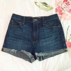 Abercrombie & Fitch High Waist Denim Shorts Cuffed